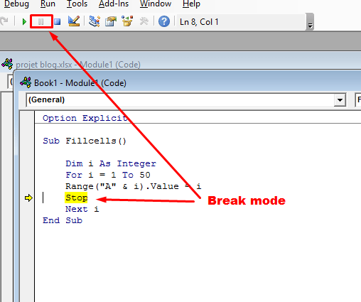 What Is Break Mode In Visual Basic