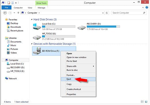 How To Open DVD Drive Windows 8