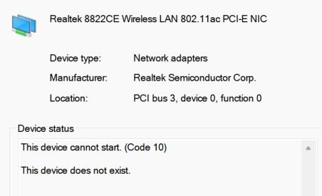 Realtek 8822CE Wireless Lan 802.11ac Pci-E Nic Driver Windows 11