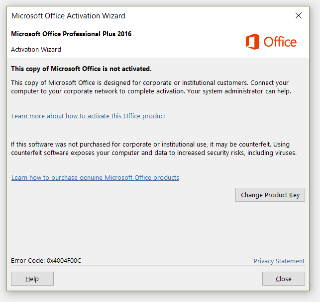 This Copy Of Microsoft Office Is Not Activated