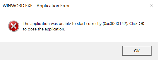 Microsoft Word Application Was Unable To Start Correctly