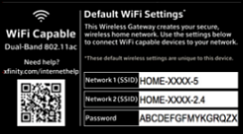 Network Security Key Xfinity WiFi