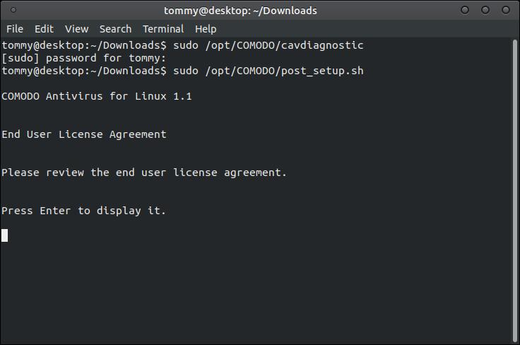 Comodo Antivirus Linux Command Line