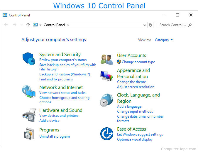 How Do You Find Control Panel On Windows 10