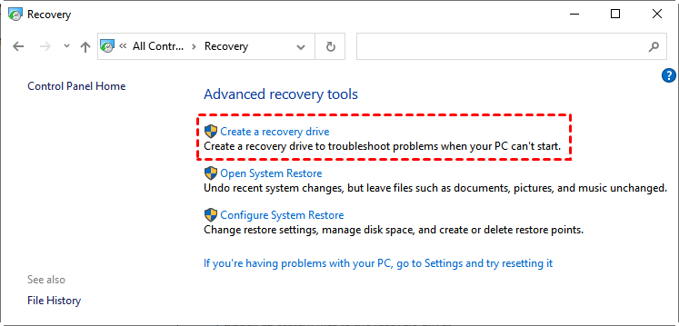 How To Make A Windows 10 Recovery Disk