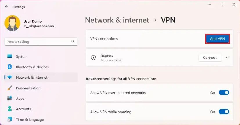 Vpn And Advanced Sharing Settings In Windows 11