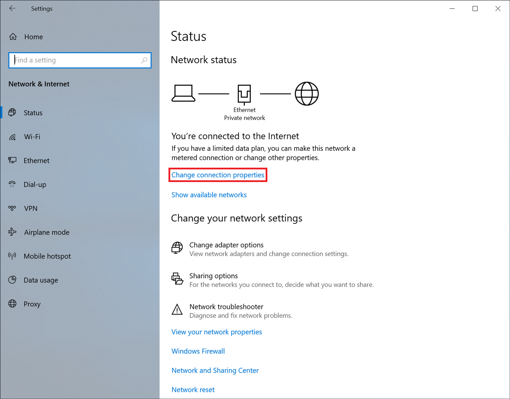 Windows 10 Network Security Settings