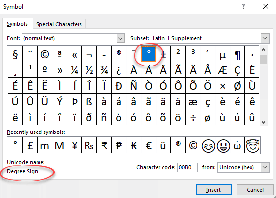 How To Make Degrees Celsius On Microsoft Word