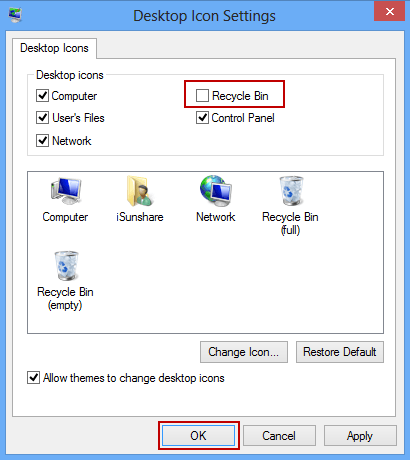 How To Remove Recycle Bin From Desktop Windows 8