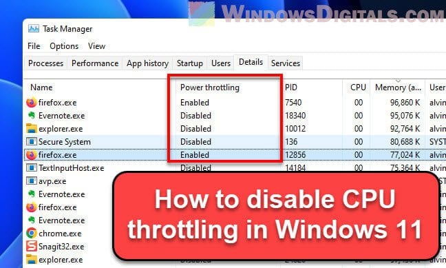 Disable CPU Throttling Windows 11