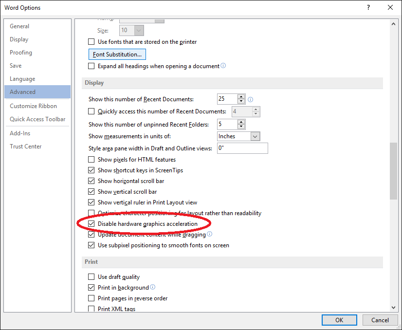 Microsoft Word Delay When Typing