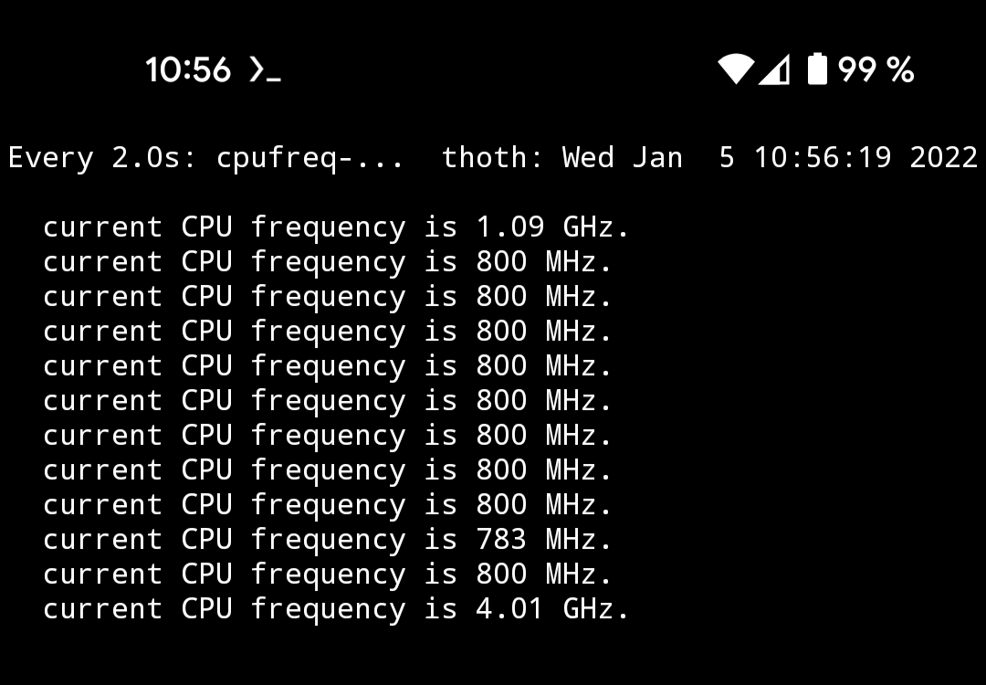 Get Current CPU Frequency Linux