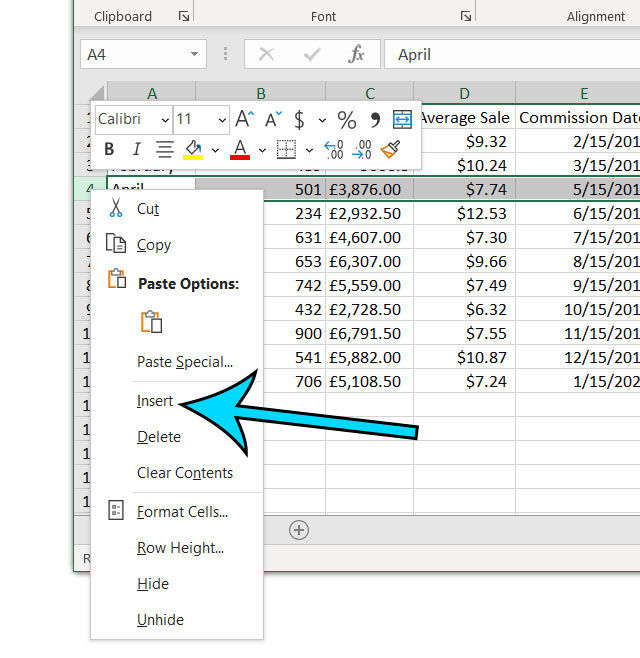 How To Insert A Row In Microsoft Excel