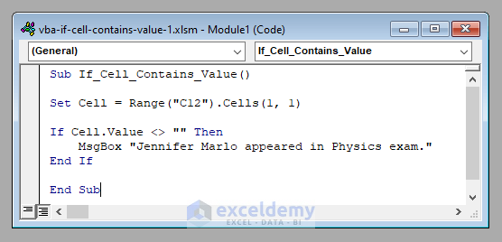 Excel Visual Basic If Cell Value Then