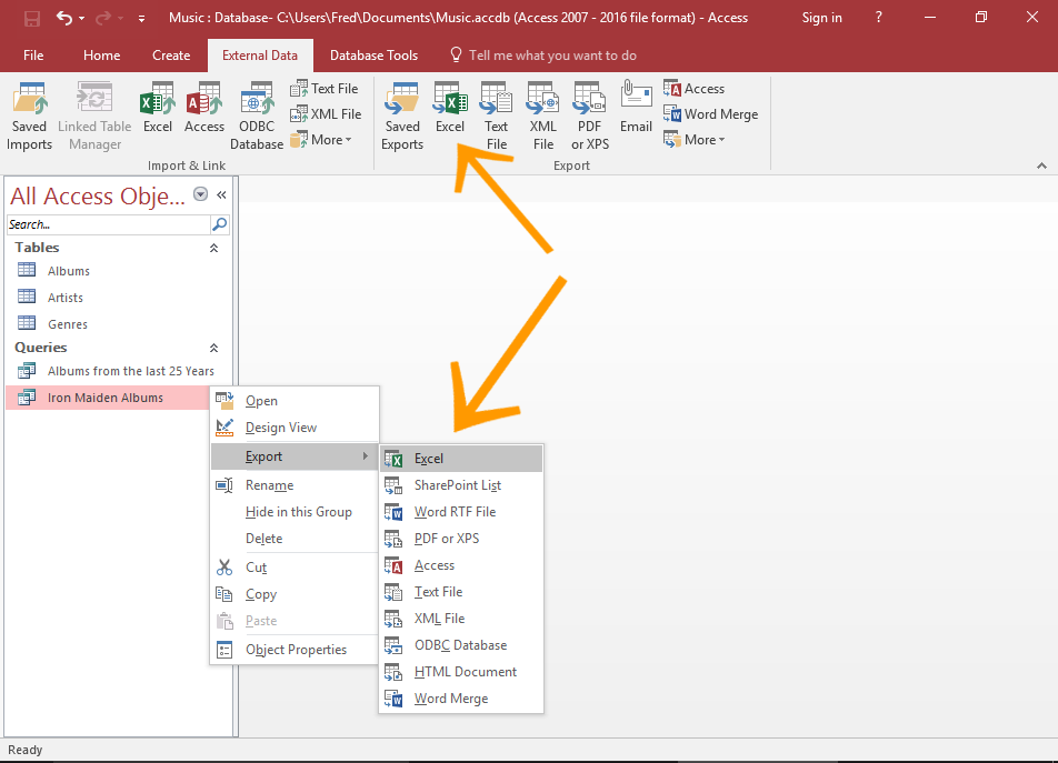 How To Export Data From Microsoft Access To Excel