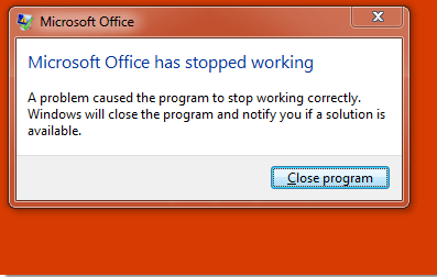 Microsoft Office Has Stopped Working When Installing