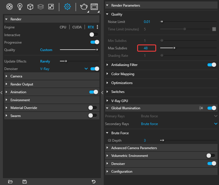 Vray Render Engine CPU Cuda Rtx