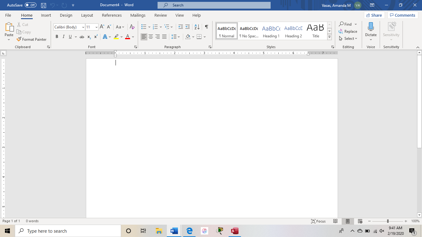 Why Does My Microsoft Word Start At The Very Top