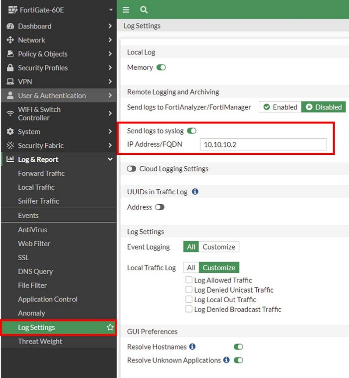 How To Configure Syslog Server In Fortigate Firewall