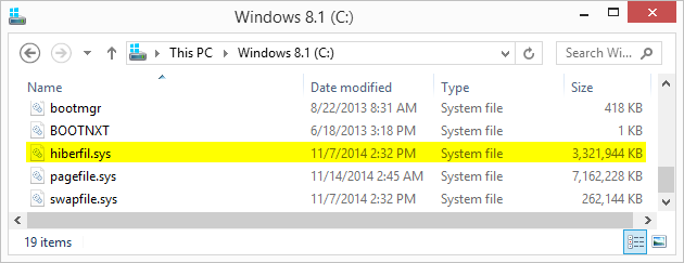 What Is Hiberfil Sys Windows 8.1