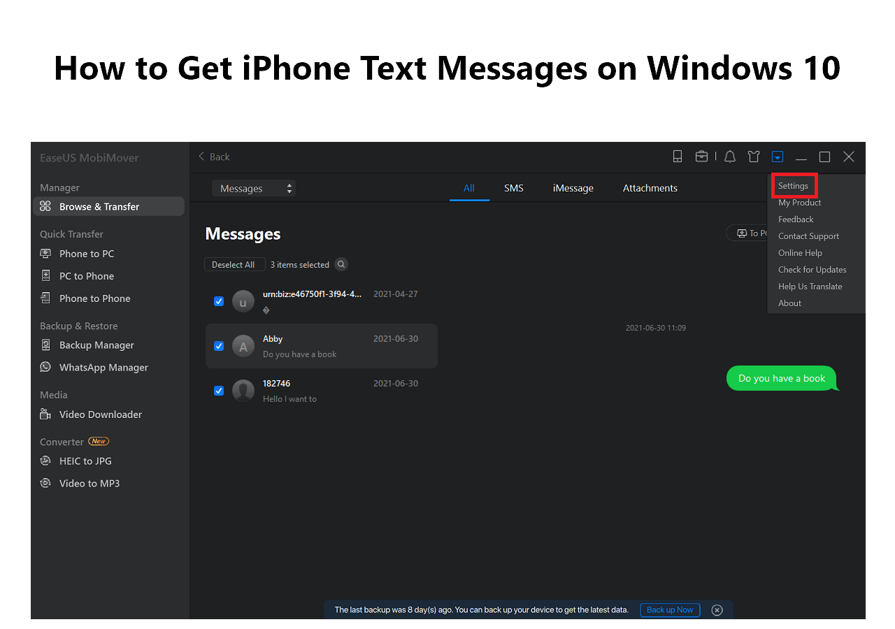 How To Get IPhone Messages On Windows 10