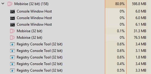 Registry Console Tool High CPU