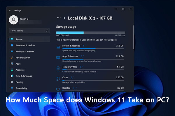 How Much Space Does Windows 11 Take