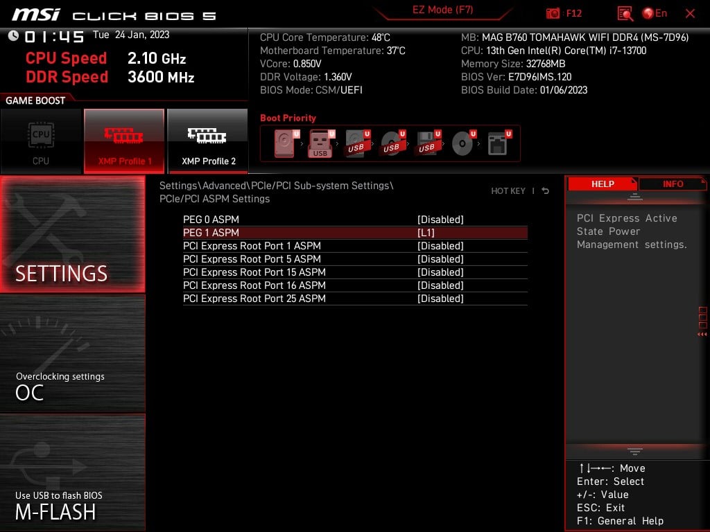 Aspm Control For CPU Pcie