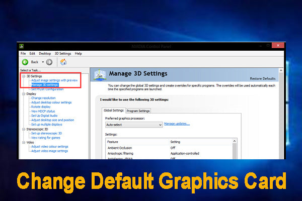 How To Set Graphics Card As Default Windows 10