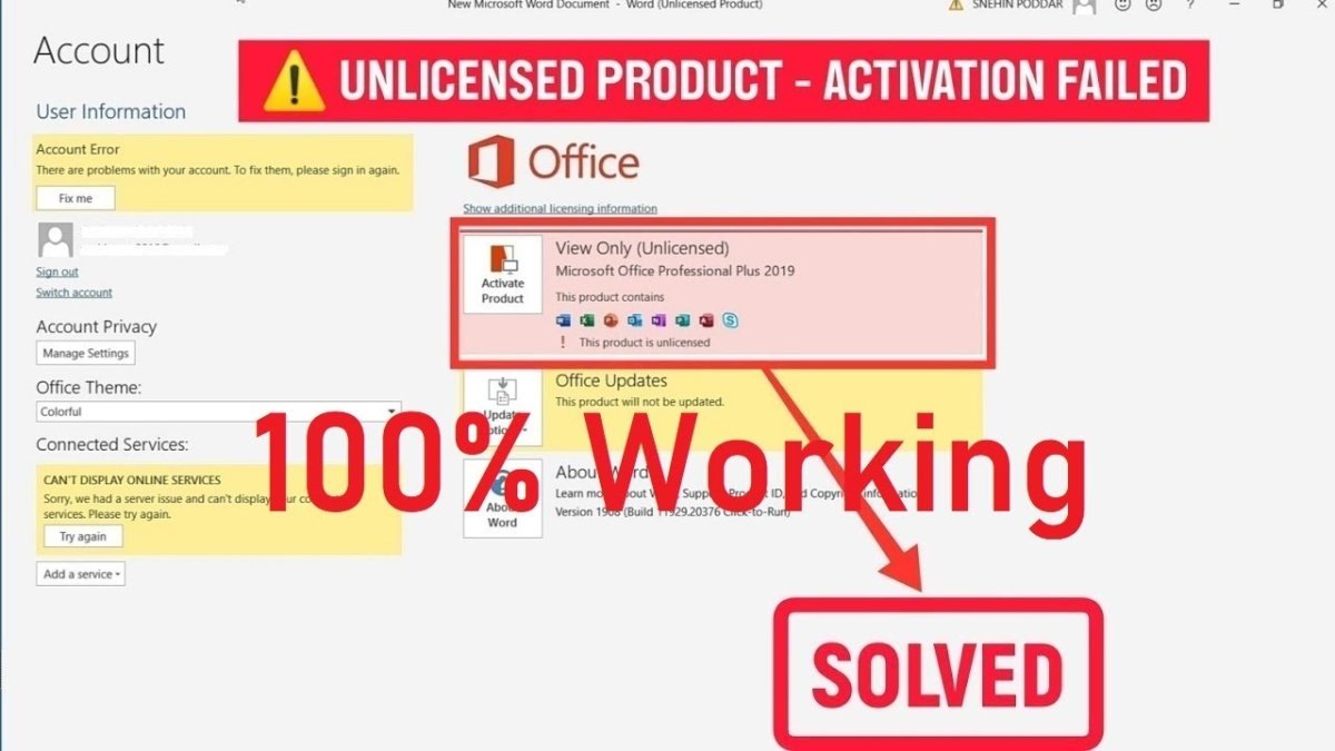 How To Fix Microsoft Word Unlicensed Product