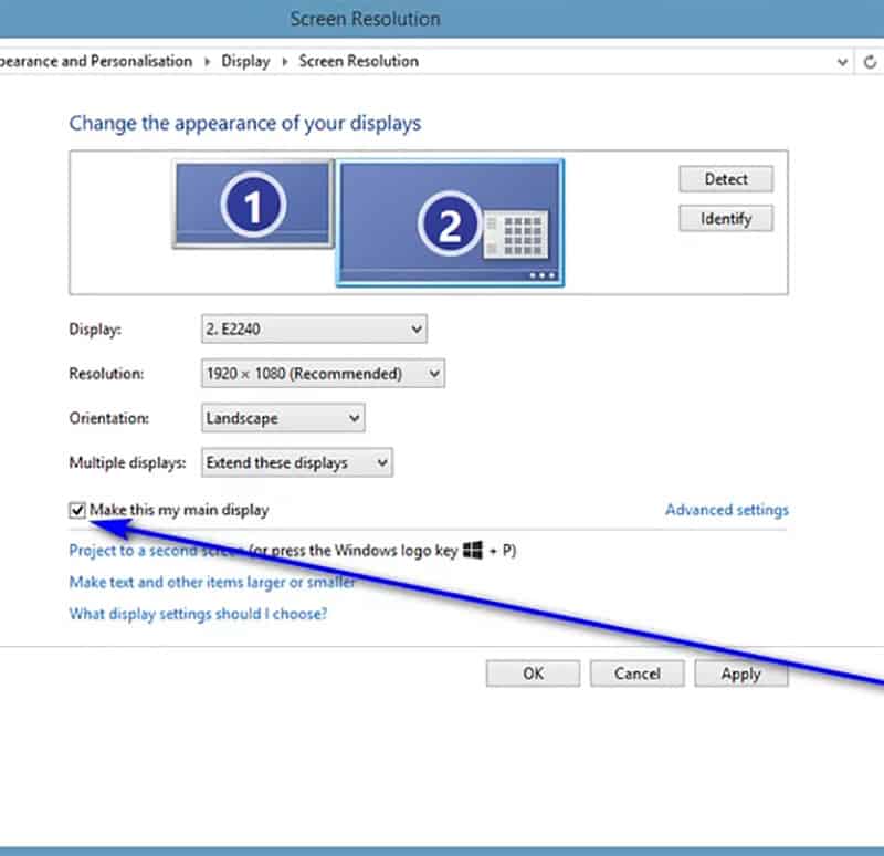 How To Change Primary Monitor Windows 10