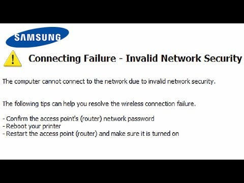 Invalid Network Security Samsung Printer