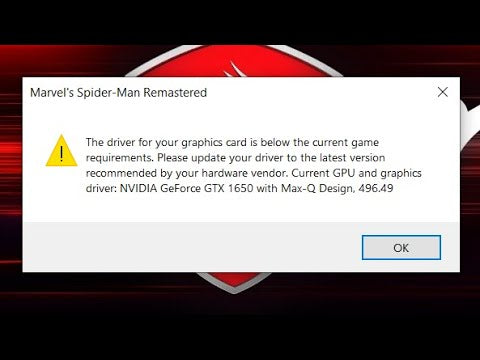 Spiderman Remastered The Driver For Your Graphics Card