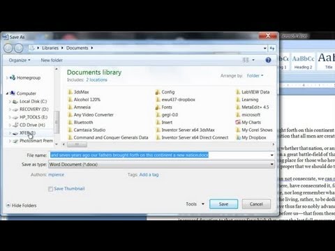 How To Transfer Microsoft Word To USB