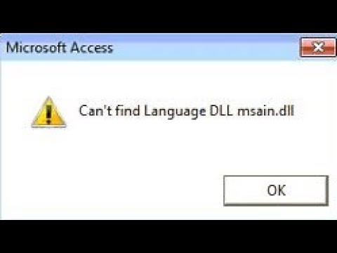 Microsoft Access Can’t Find Language Dll Msain.dll