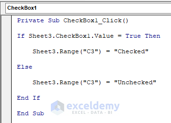 Visual Basic If Checkbox Checked