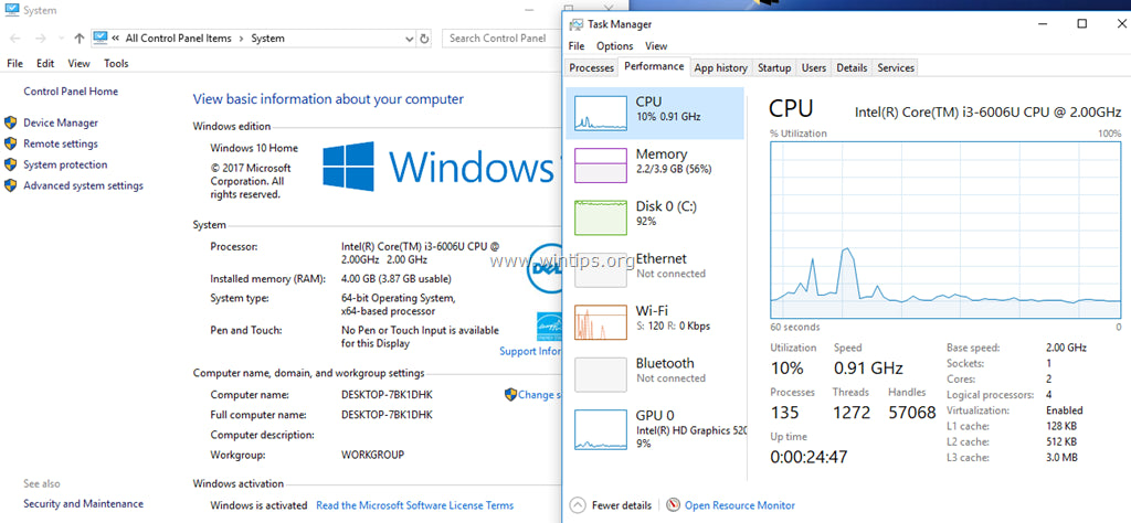 Dell Laptop CPU Not Running Full Speed