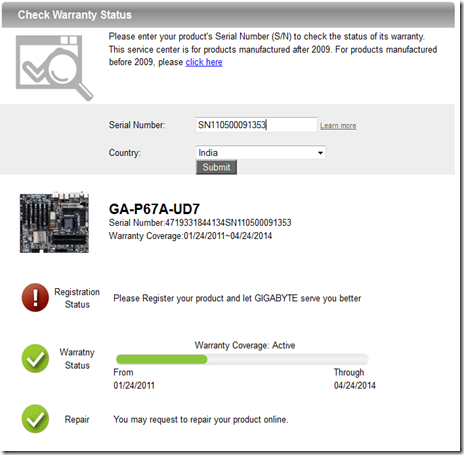 Gigabyte Graphics Card Warranty Check