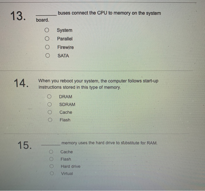 Buses Connect The CPU To Memory On The System Board