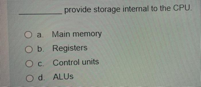 Provide Storage Internal To The CPU