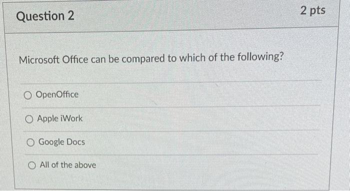 Microsoft Office Can Be Compared To Which Of The Following