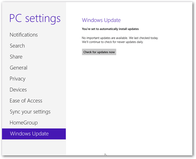 How To Check For Updates On Windows 8