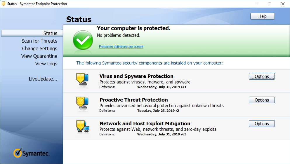 Symantec Antivirus Software Detection And Status