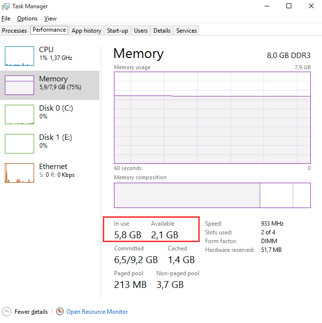 Memory Usage Is High Windows 10