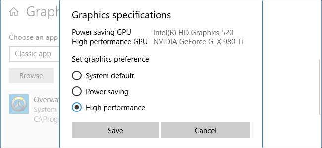 Choose Which Graphics Card To Use