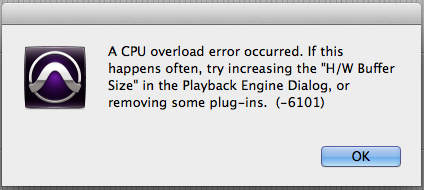 Pro Tools CPU Overload With No Plugins