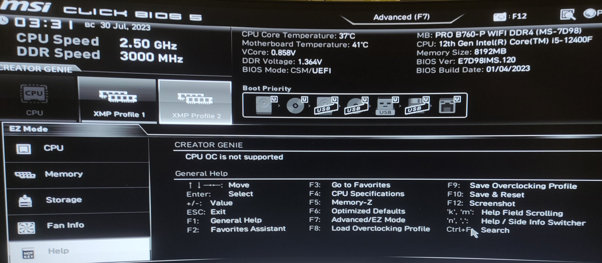 CPU OC Is Not Supported