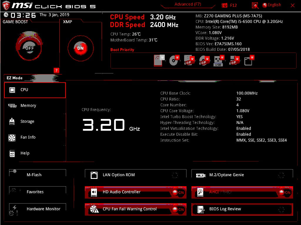 CPU Fan Fail Warning Control