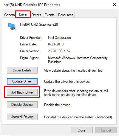 Intel UHD Graphics 620 Driver Windows 11