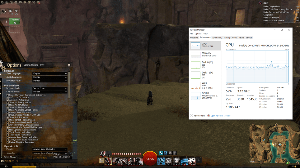 Guild Wars 2 CPU Usage